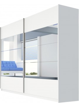 Lh-homefurniture Ντουλάπα Karen λευκή  215x210x60cm A_Karen