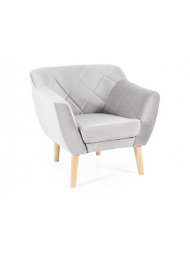 FOTEL KARO 1 VELVET J. SZARY BLUVEL 03 / BUK DIOMMI-80-2817