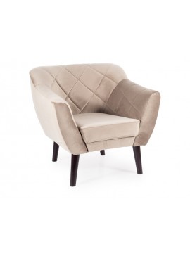 FOTEL KARO 1 VELVET CIEMNY BEŻ BLUVEL 40 / WENGE DIOMMI-80-2842