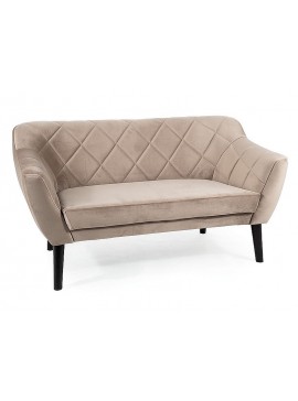 SOFA  KARO 2 VELVET CIEMNY BEŻ BLUVEL 40 / WENGE DIOMMI-80-2931