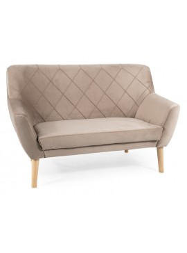 SOFA KIER 2 VELVET C. BEŻ BLUVEL 40 / BUK DIOMMI-80-2839