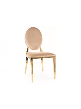 KRZESŁO KING VELVET ZŁOTY STELAŻ/BEŻOWY BLUVEL 28 DIOMMI-80-3315
