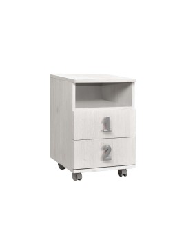 MATIS Κομοδίνο Numero 2F άσπρος δρυς/ γκρι 40x42x60 MATIS585653
