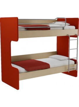 Παιδικό Κρεβάτι Κουκέτα Salvadora Κόκκινη, για Στρώμα 90x190 εκ. Genom2240000201
