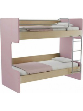 Παιδικό Κρεβάτι Κουκέτα Salvadora Ροζ, για Στρώμα 90x190 εκ. Genom2240000196