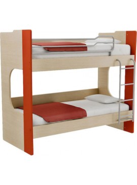 Παιδικό Κρεβάτι Κουκέτα Santella Κόκκινη, για Στρώμα 90x190 εκ. Genom2240000211