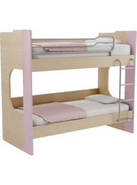 Παιδικό Κρεβάτι Κουκέτα Santella Ροζ, για Στρώμα 90x190 εκ. Genom2240000212