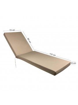 Tesias Στρώμα ξαπλώστρας lux 10cm μπεζ LUX (72cm πλάτος)-Tesias  TES-1711-lux