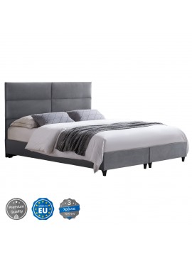 ΚΡΕΒΑΤΙ MILO ΑΠΟ ΓΚΡΙ ΒΕΛΟΥΔΟ HM628.10 ΓΙΑ ΣΤΡΩΜΑ 180x200 εκ.