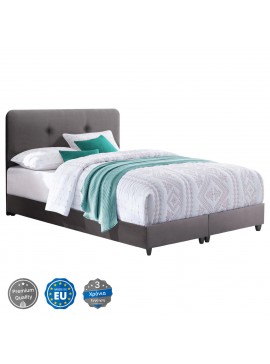 ΚΡΕΒΑΤΙ ZULO ΑΠΟ ΓΚΡΙ ΒΕΛΟΥΔΟ .10 ΓΙΑ ΣΤΡΩΜΑ 150x200 εκ. intraho-1610844