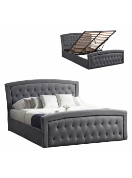 Intrahome ΚΡΕΒΑΤΙ ODELICASABLANCA ΒΕΛΟΥΔΟ ΓΚΡΙ ΜΕ ΑΠΟΘΗΚΕΥΤΙΚΟ ΧΩΡΟ 160x200 εκ. .01 intraho-1610662