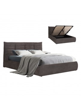 ΚΡΕΒΑΤΙ ΔΙΠΛΟ SANDRA HM732.01 ΓΚΡΙ ΥΦΑΣΜΑ & ΑΠΟΘΗΚΕΥΤΙΚΟΣ ΧΩΡΟΣ ΓΙΑ ΣΤΡΩΜΑ 160x200εκ
