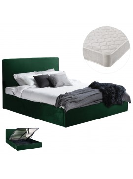 ΚΡΕΒΑΤΙ ΔΙΠΛΟ & ΣΤΡΩΜΑ ALLIE HM21273.03 ΚΥΠΑΡΙΣΣΙ ΒΕΛΟΥΔΟ ΜΕ ΑΠΟΘ.ΧΩΡΟ--160x200εκ