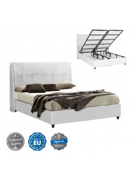 ΚΡEΒΑΤΙ ΜΕ ΑΠΟΘΗΚΕΥΤΙΚΟ ΧΩΡΟ DREAMLET HM716.03 ΛΕΥΚΟ TEDDY ΥΦΑΣΜΑ- ΓΙΑ ΣΤΡΩΜΑ 160x200εκ.