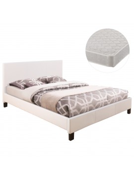 ΚΡΕΒΑΤΙ ΜΕ ΣΤΡΩΜΑ BECCA HM21283.01 ΛΕΥΚΟ PU--ΓΙΑ 150x200εκ