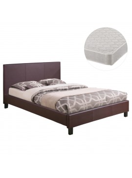 ΚΡΕΒΑΤΙ ΜΕ ΣΤΡΩΜΑ BECCA HM21283.02 ΚΑΦΕ PU--ΓΙΑ 150x200εκ