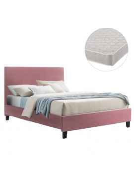 ΚΡΕΒΑΤΙ ΜΕ ΣΤΡΩΜΑ BECCA HM21283.05 ΣΑΠΙΟ ΜΗΛΟ ΒΕΛΟΥΔΟ--ΓΙΑ 150x200εκ