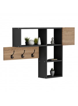 ΚΡΕΜΑΣΤΡΑ ΕΙΣΟΔΟΥ ΜΕ ΡΑΦΙΑ HARLAN HM8973.11 ΜΕΛΑΜΙΝΗ ΣΕ SONAMA-ΓΚΡΙ 99,5x15x61Υεκ.