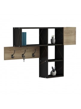 ΚΡΕΜΑΣΤΡΑ ΕΙΣΟΔΟΥ ΜΕ ΡΑΦΙΑ HARLAN HM8973.13 ΜΕΛΑΜΙΝΗ ΣΕ ΦΥΣΙΚΟ-ΜΑΥΡΟ ΜΑΡΜΑΡΟ 99,5x15x61Υεκ