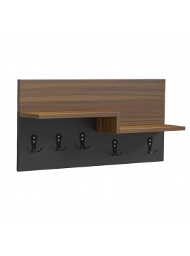 ΚΡΕΜΑΣΤΡΑ ΕΙΣΟΔΟΥ & ΡΑΦΙ NYDA HM18079.02 ΜΕΛΑΜΙΝΗ ΚΑΡΥΔΙ-ΜΑΥΡΟ 65x13.2x31Υεκ.