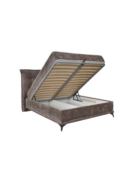 MATIS Κρεβάτι με αποθηκευτικό χώρο και σομιέ Bali γκρι 180x200 MATISE67278654