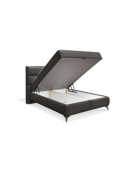 MATIS Κρεβάτι με αποθηκευτικό χώρο και στρώμα με ανεξάρτητα ελατήρια Eden γκρι 140×200 MATISE67278644