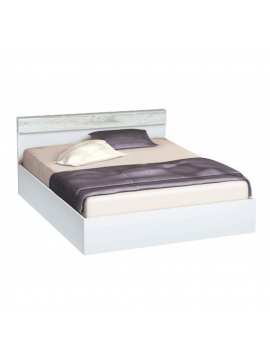 Κρεβάτι ξύλινο διπλό AVA Λευκό/Crystal, 160/200, 204/68/164 εκ., Genomax Genom1219921820