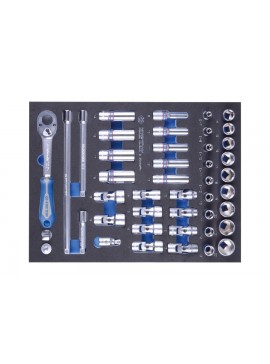 Fotin Δίσκος καρυδάκια 3/8\'\' + καστάνια + προέκταση +π πολύσπαστο.   44 τεμάχια FOT-KT-9-3544MRV