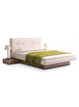 Κρεβάτι ξύλινο με δερμάτινη/ύφασμα LANS 140x200 DIOMMI 45-085 DIOMMI45-085