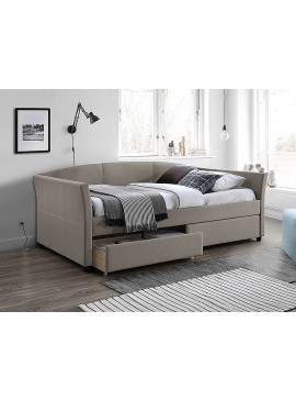 ŁÓŻKO LANTA VELVET 90X200 C. BEŻ/CZARNY TAP. 228 DIOMMI-80-3676
