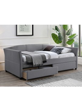 ŁÓŻKO LANTA VELVET 90X200 SZARY/CZARNY TAP. 142 DIOMMI-80-3711