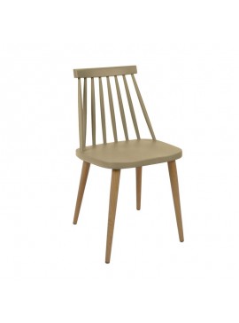 WOODWELL LAVIDA Καρέκλα Τραπεζαρίας Κουζίνας, Μέταλλο Βαφή Φυσικό PP Tortora 43x48x77cm ΕΜ139,91