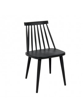 WOODWELL LAVIDA Καρέκλα Τραπεζαρίας Κουζίνας, Μέταλλο Βαφή Μαύρο PP Μαύρο 43x48x77cm ΕΜ139,22