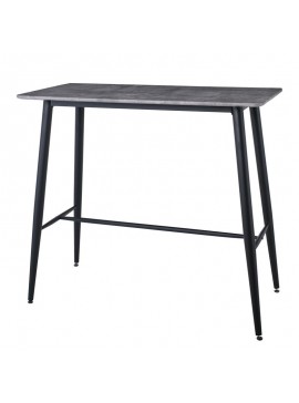 WOODWELL LAVIDA Τραπέζι BAR Μέταλλο Βαφή Μαύρο, Επιφάνεια Απόχρωση Cement 120x60x106cm ΕΜ158,2