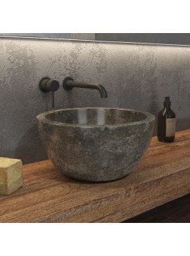 KARAG  LEYLA Νιπτήρας επικαθήμενος πέτρινος LEYLA Grey KARAG Ø40x20cm KARAG-5206836064895