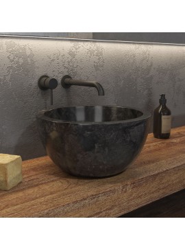 KARAG  LEYLA Νιπτήρας επικαθήμενος πέτρινος LEYLA Nero KARAG Ø40x20cm KARAG-5206836064901