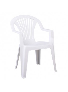 WOODWELL LIDO Πολυθρόνα Τραπεζαρίας Κήπου - Βεράντας Στοιβαζόμενη, PP Απόχρωση Άσπρo 58x57x81cm Ε327,8