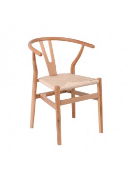 WOODWELL Ε7517,1LIMA Καρέκλα Στοιβαζόμενη, Ξύλο Απόχρωση Φυσικό, Κάθισμα Paper Rope Φυσικό 56x55x76cm Ε7517,1