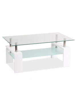 LISA BASIC II ΔΙΑΦΑΝΟ ΤΡΑΠΕΖΙ / ΛΕΥΚΟ ΒΕΡΝΙΚΙ 100x60x55 DIOMMI LISABASIC2TB DIOMMI-80-2032