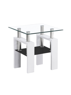 LISA D ΔΙΑΦΑΝΟ ΤΡΑΠΕΖΙ / ΛΕΥΚΟ ΒΕΡΝΙΚΙ 60x60x55 DIOMMI LISADVH1 DIOMMI-80-2042