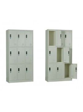 WOODWELL LOCKER 9 Θέσεων Φοριαμός - Ερμάριο, Μέταλλο Βαφή  Άσπρο  90x40x185cm Ε6003