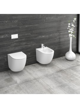 KARAG  MILOS Λεκάνη αναρτώμενη rimless με κάλυμμα MILOS LT 046E White Matt KARAG KARAG-5206836600215