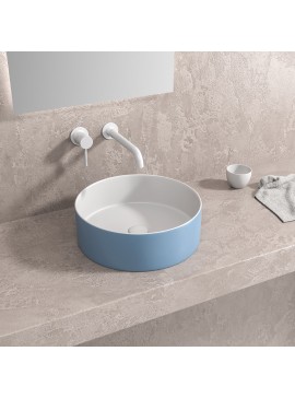 KARAG  LT BASINS Νιπτήρας επικαθήμενος White-Azzuro Matt LT M3134-BLW KARAG Ø35,5x12cm KARAG-5206836686028
