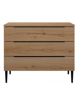 Insi  Lucian συρταριέρα με 3 συρτάρια 95x45x78εκ. Helvezia Oak   0201.GM06 