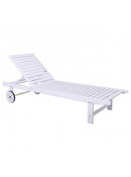 WOODWELL Ε229,2LUGANO Ξαπλώστρα Ξύλο Acacia, Απόχρωση Άσπρο 65x196x32cm Ε229,2