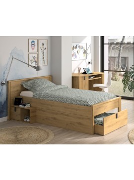 Insi Lugano κρεβάτι με αποθηκευτικό χώρο 207x123x80εκ. ( για στρώμα 90x190εκ. ή 90x200εκ. ) Artisan Oak  0101.GM26 