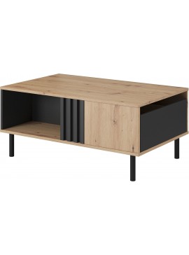 Τραπεζάκι Madis φυσικό Artisan+Ανθρακί 100x43x60 cm