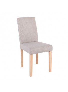 WOODWELL Ε7205,2MALEVA-L Καρέκλα Τραπεζαρίας, Ύφασμα Μπεζ - Φυσικό 42x56x93cm Ε7205,2