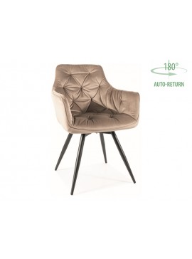 KRZESŁO MANGO VELVET STELAŻ CZARNY/BLUVEL C.BEŻ 40 DIOMMI-80-3307