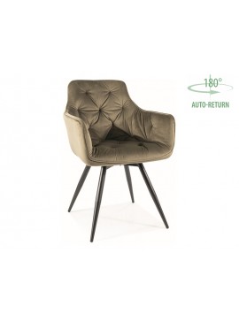 KRZESŁO MANGO VELVET STELAŻ CZARNY/BLUVEL OLIWKA 77 DIOMMI-80-3301
